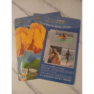 Ultra Pro 4x6 Photo Refill Pages 8.5x11 Albums Acid Free Archival 2 Packs USA